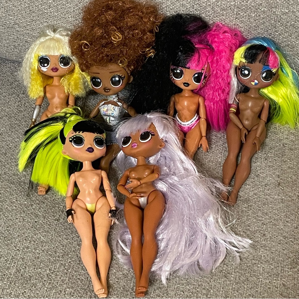 Lot x6 LOL Surprise OMG Fashion Dolls Kitty K Bhad Gurl Metal Chick - As Is
